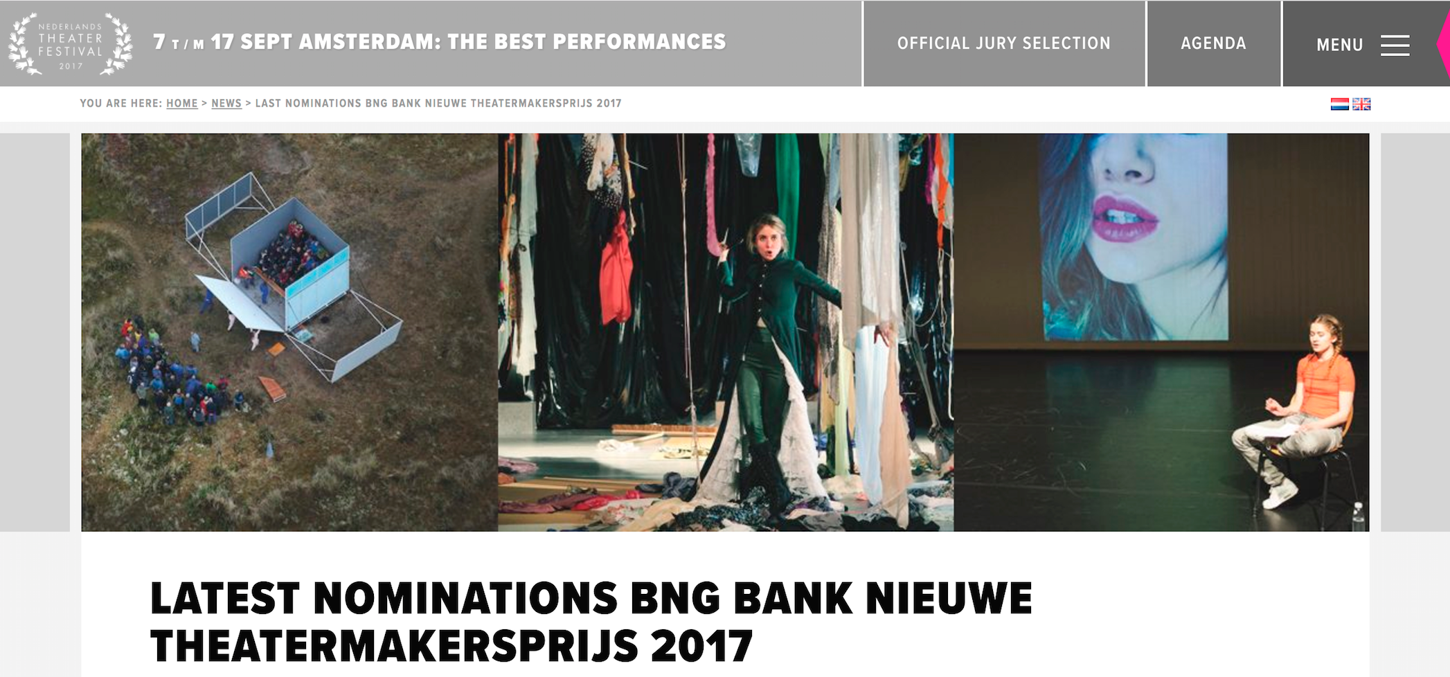 wow 😍 Being nominated for the BNG Bank Nieuwe Theatermakersprijs, prize for the most promising young theatre makers. Ceremony is in September!!! ♥️✨🎉