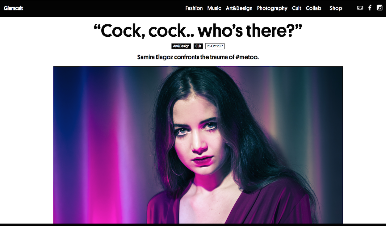 Interview for Glam Cult (glamcult.com/cock-cock-whos-there)
