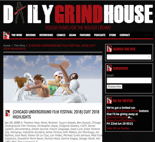 DAILY GRINDHOUSE Review: "...CRAIGSLIST ALLSTARS is a deeply fascinating piece of work from a fearless artist."