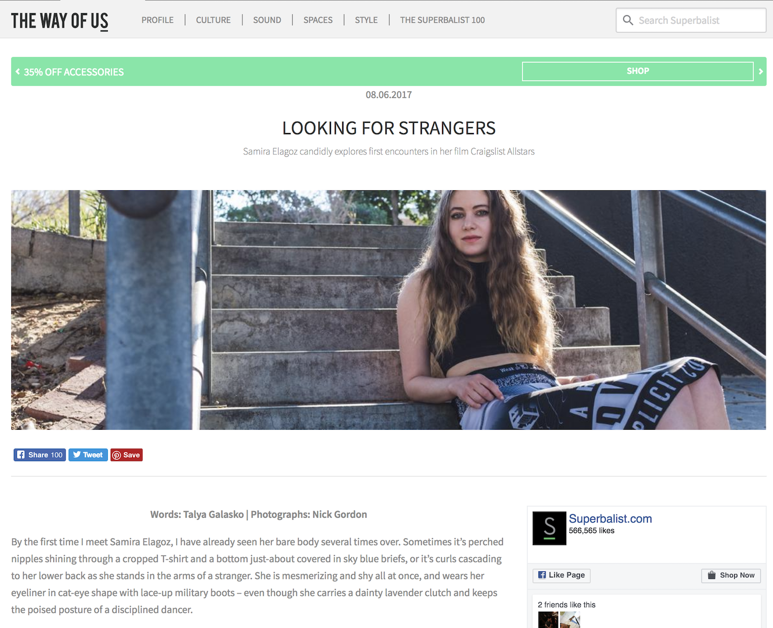 SUPERBALIST Interview: " The film itself is a masterpiece in improvisation.. What is most refreshing about Elagoz and her work is not just its naked honesty, but also its ability to candidly subvert the narrative of being a woman captured and portrayed by a man.