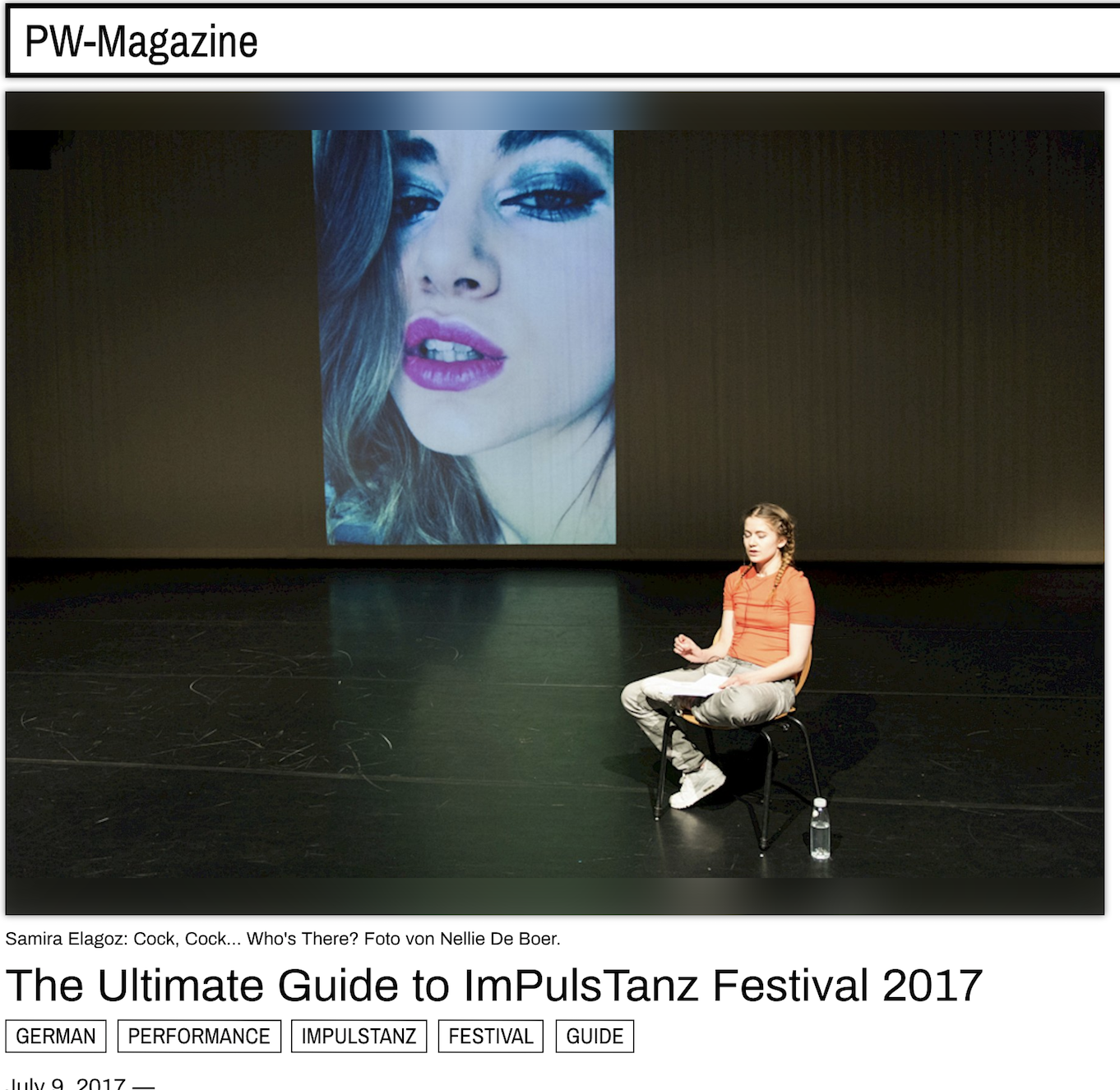 PW MAGAZINE Recommendations for Impulstanz Festival