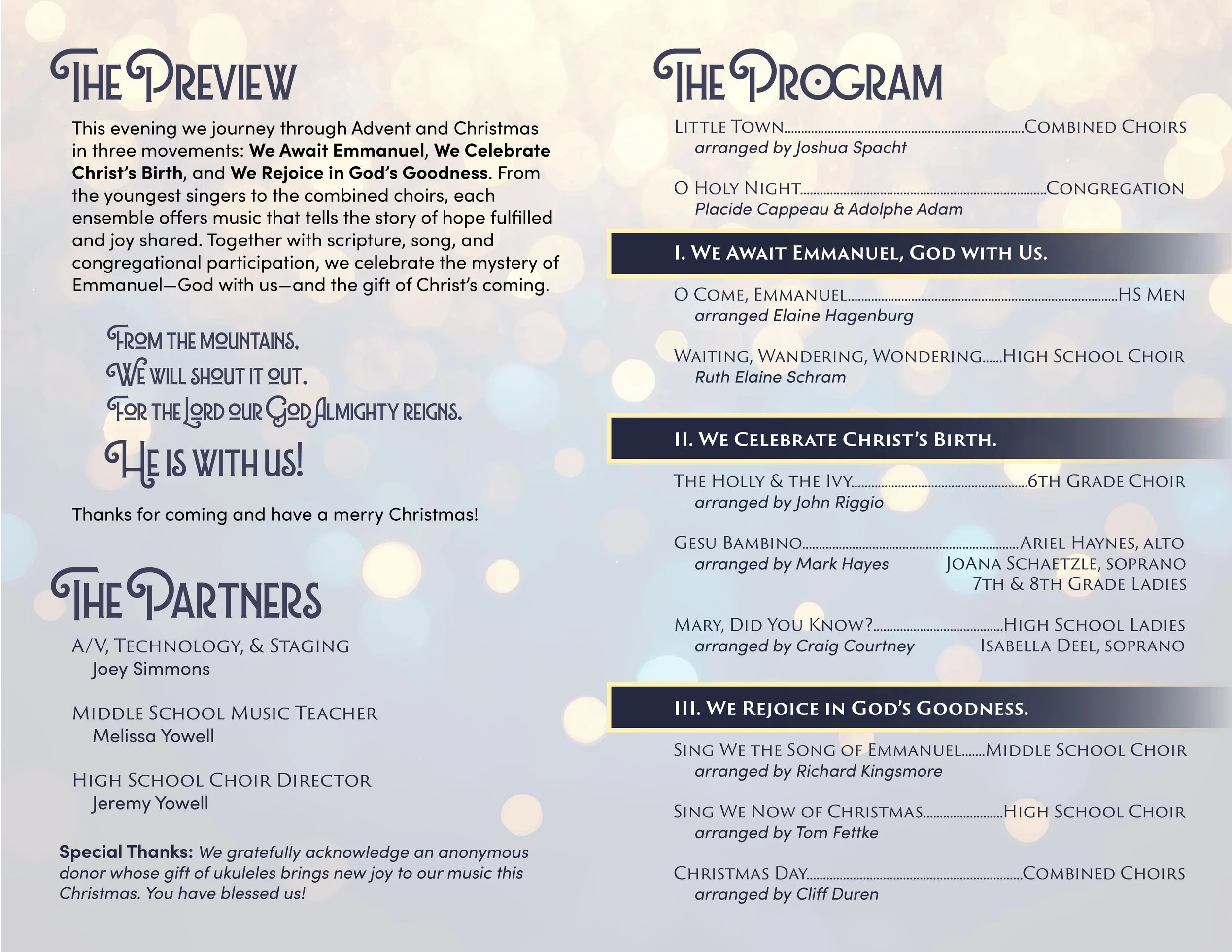 2025 SCA MS &amp; HS Christmas Concert