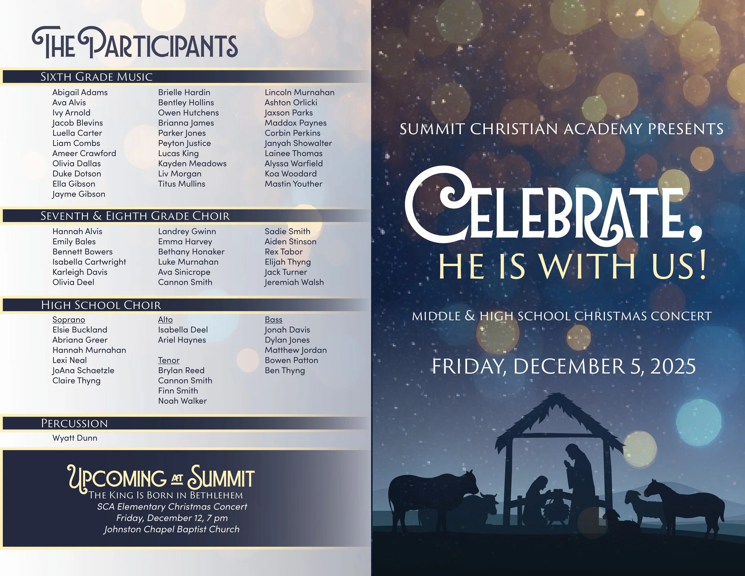 2025 SCA Middle &amp; High School Christmas Concert