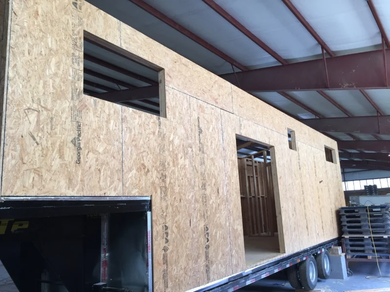 Exterior Sheathing + Roof + House Wrap Install