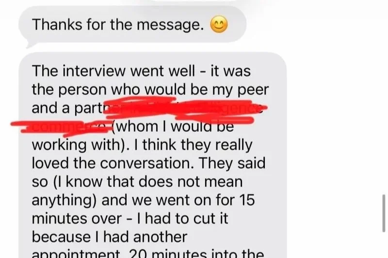 I told my client to stop talking during her next interview