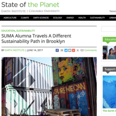 Suma ALUMNA TRAVELS A DIFFERENT SUSTAINABILITY PATH IN BUSHWICK