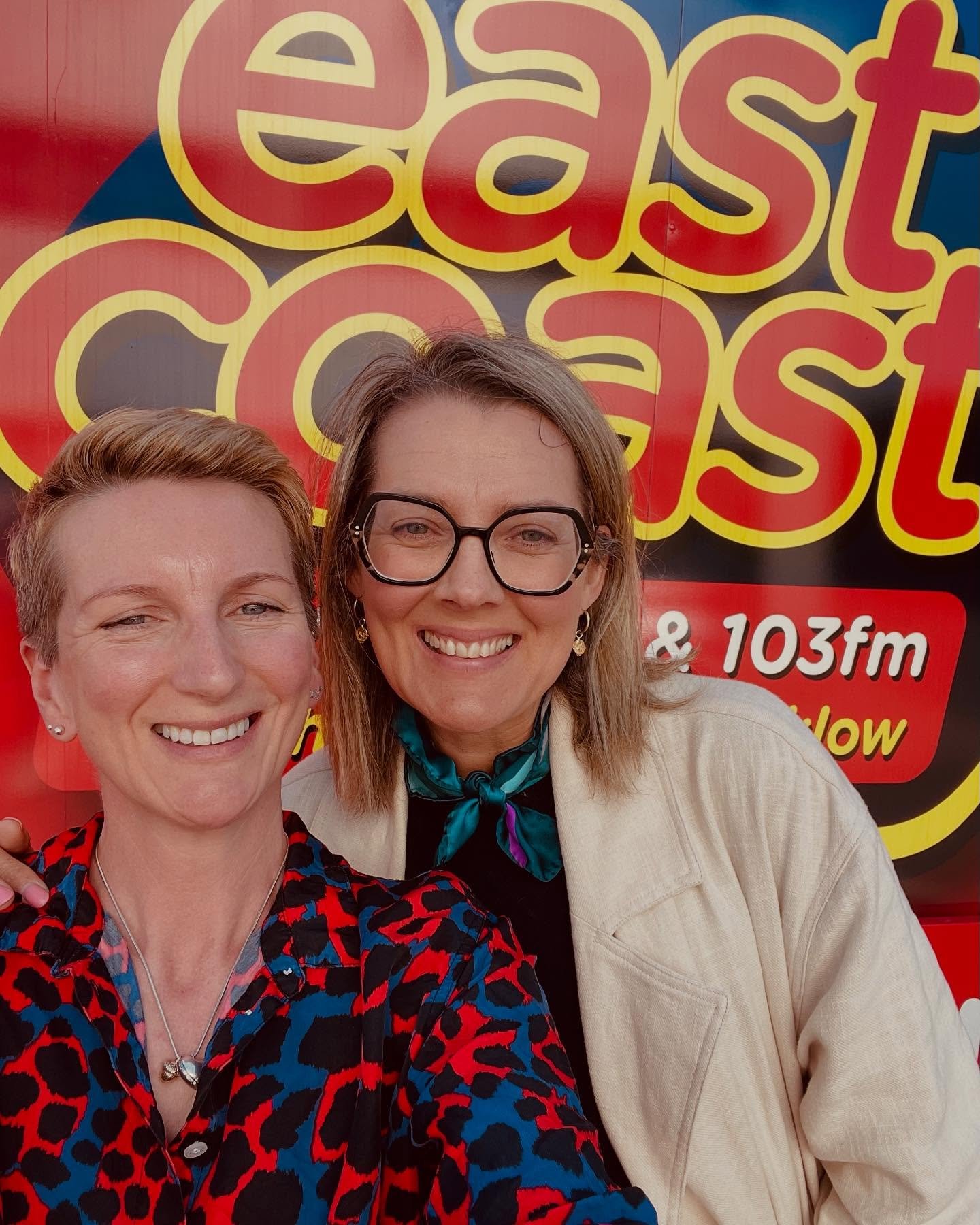 On @eastcoast.fm this morning with Debbie Millington, co-founder of @irishpopupcollective, and owner of luxury silk brand @debbiemillingtondesigns - talking about the @irishpopupcollective event this Sunday @royalmarinehotel Dunlaoighre. 
Really look