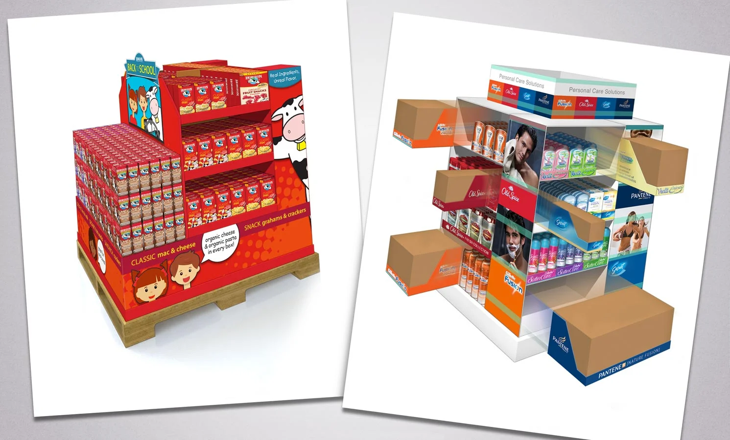 Horizon School Bus Snacking FP display rendering | Rendering to show One-Touch Shelf Replenishment Capabilities