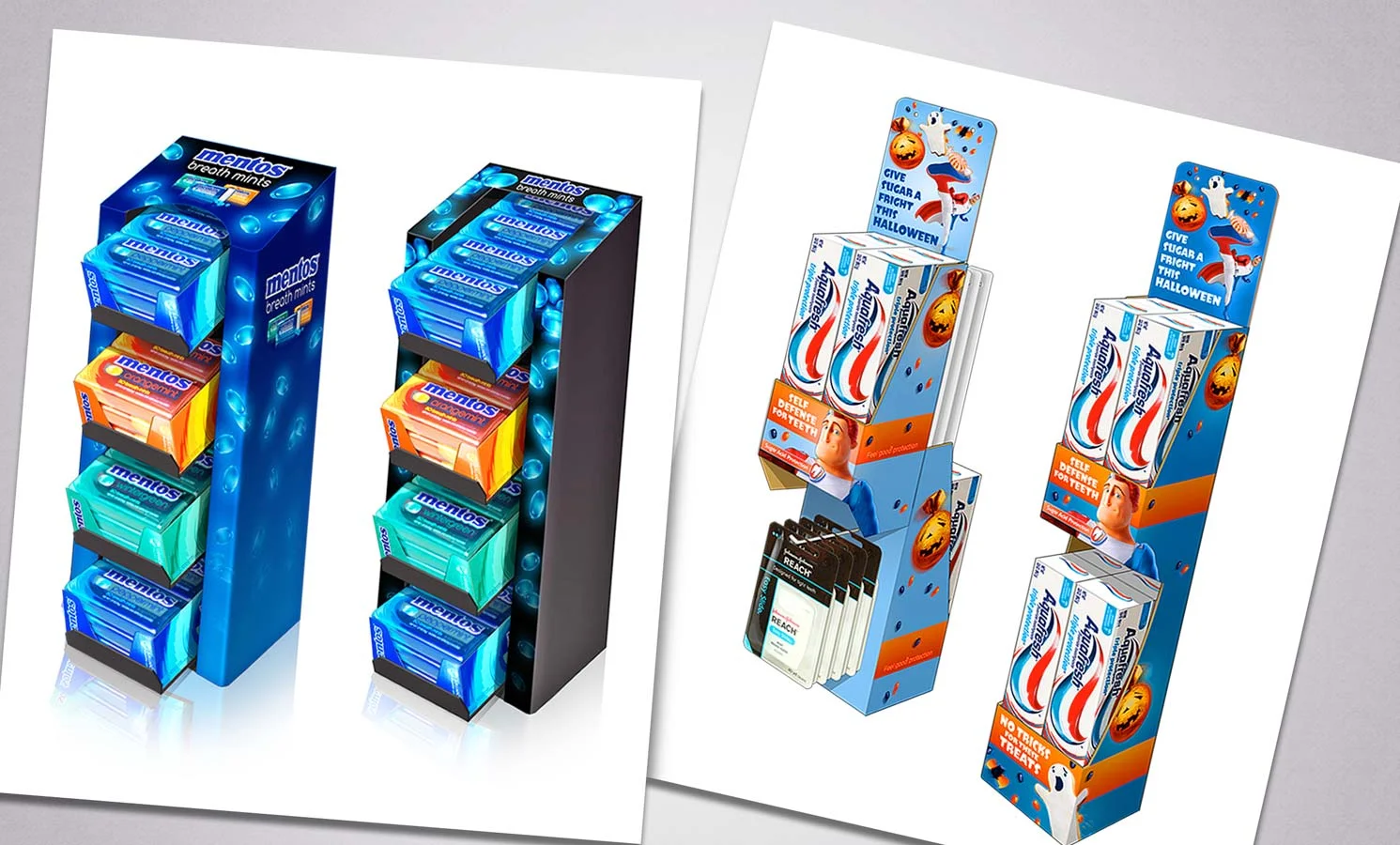  Mentos Mints Countertop Display Rendering &nbsp; |&nbsp;&nbsp; Aquafresh Hanging Merchandiser Rendering 