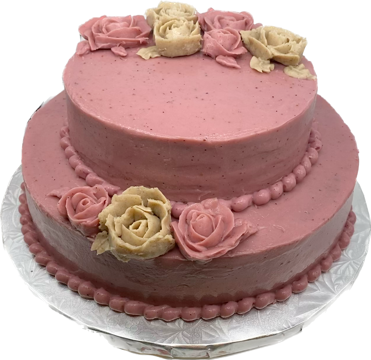 2 Tier Chocolate Cake with Strawberry Dream Cheese Frosting