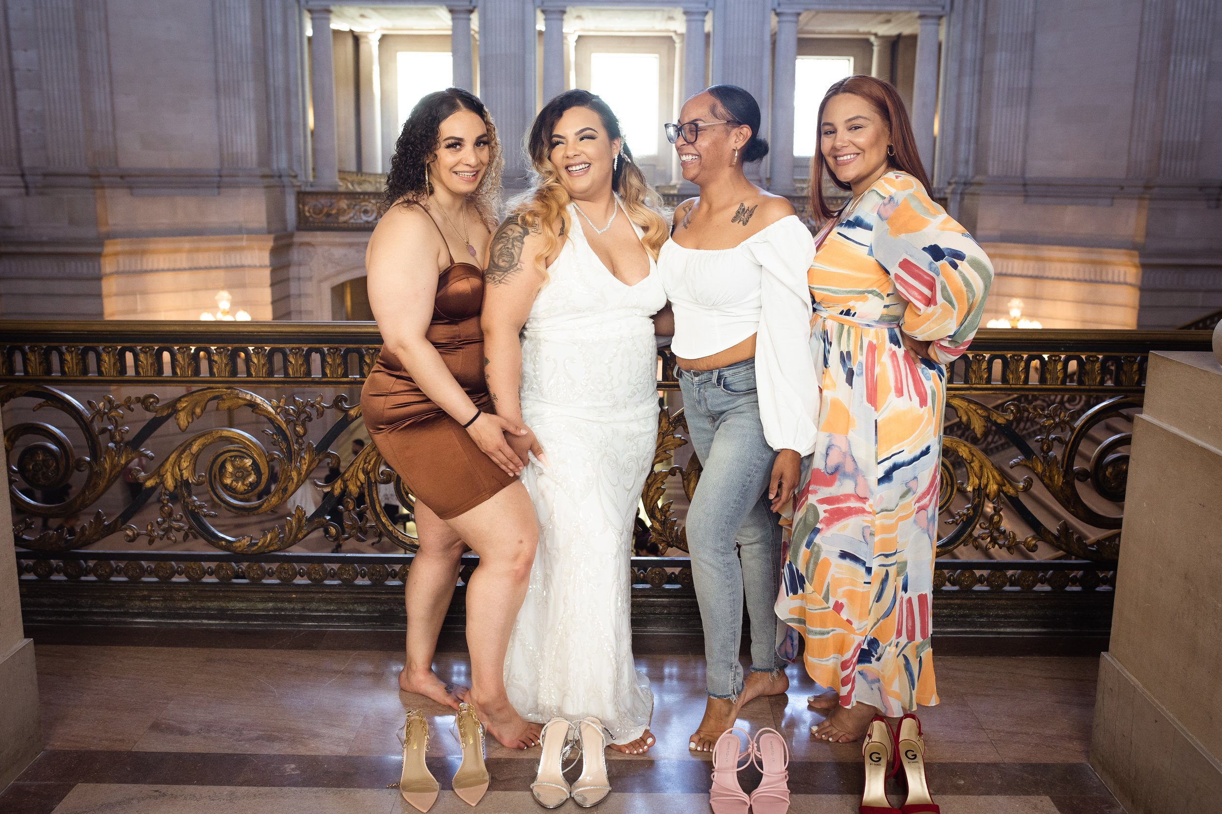 sf city hall wedding girls