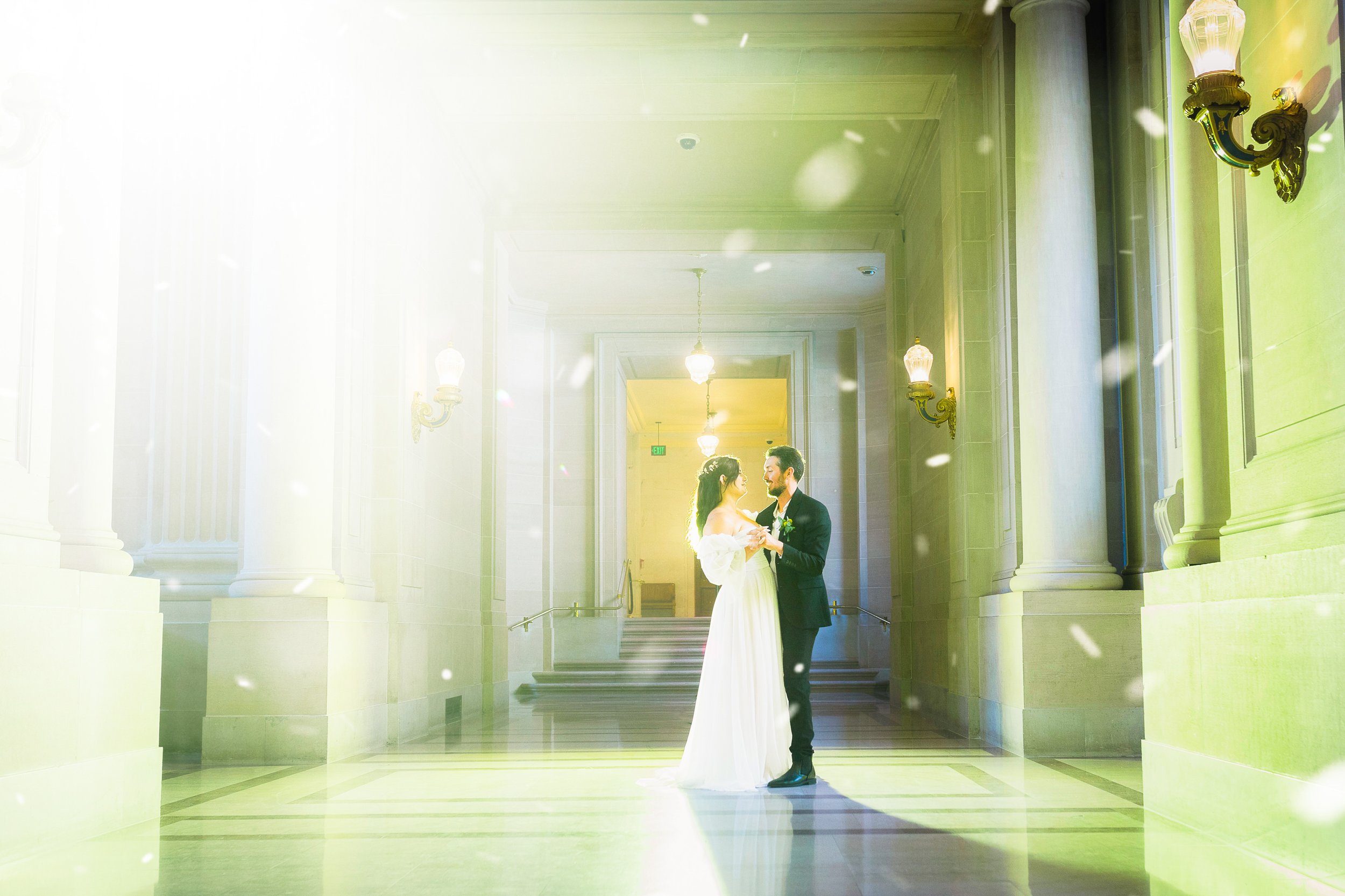 sf city hall wedding dreamy couple