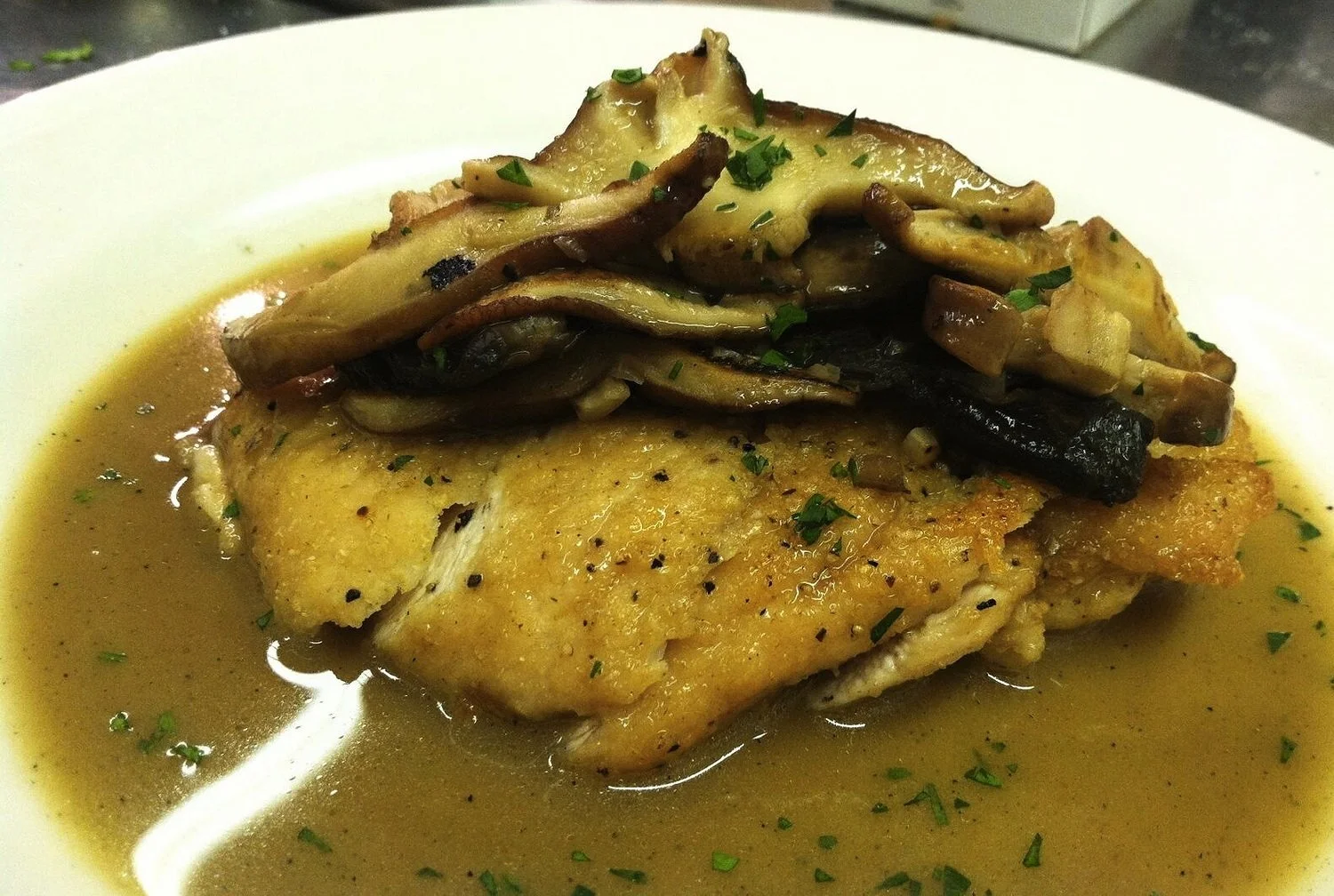 Organic chicken with wild mushrooms