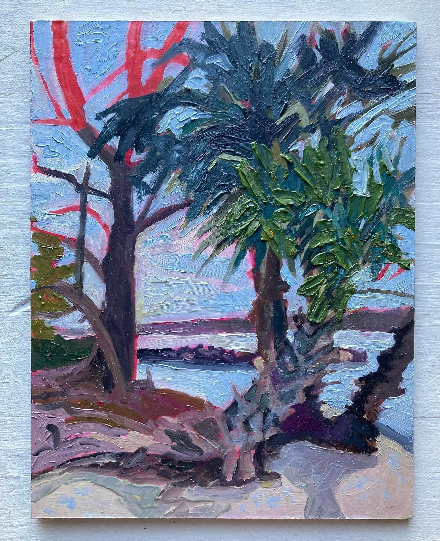 Another from the Florida dreams, oil on board

_

#florida #painting #enpleinair #tampa #painter #femaleartist #motherartist #mothernature #art #kunst #konst #landscape #palmtrees #mamma
#mother #nycartist  #adventurepainting #oilpainting #gulf #ocea