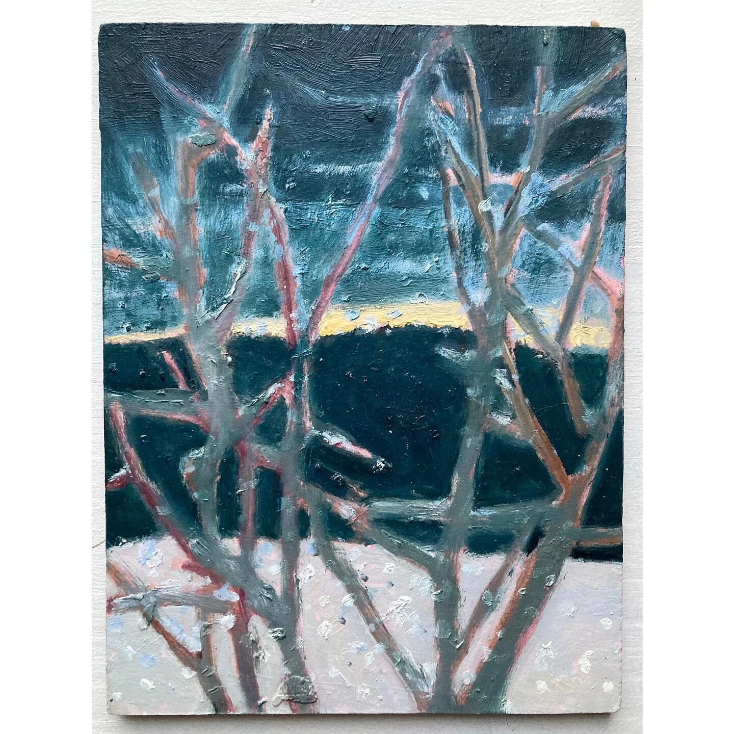 Windy flurries, 7x5.25&rdquo; (18x13.5cm), oil on board

@delphiangallery #delphianopencall