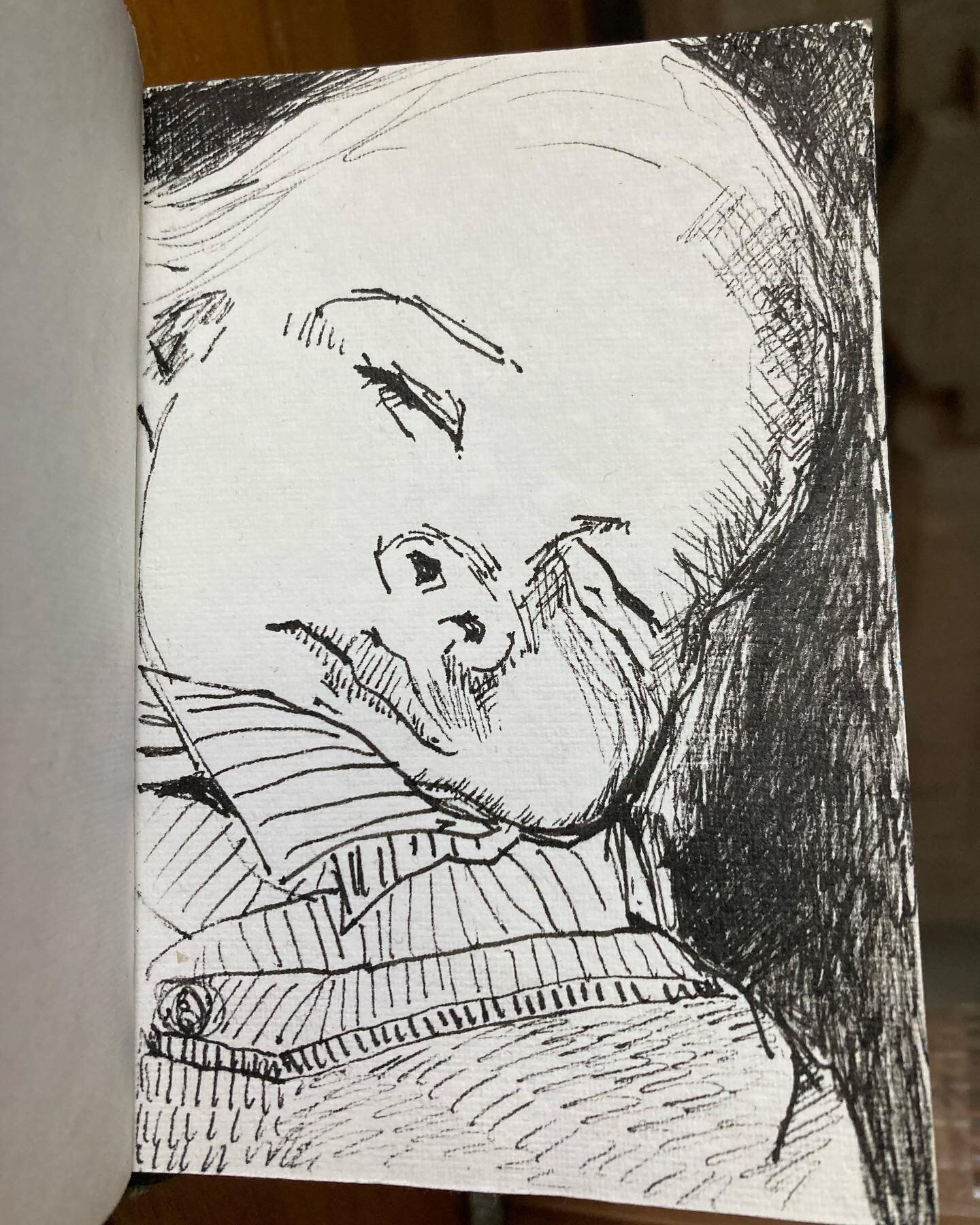 Post daycare nap in the stroller. All tuckered out. 🪓 

Trying to take every few chances I have in the day to do some sketching. A good reminder I got after a chat with @johnmitchellworld after looking through his detailed sketchbook at @tvprojects.