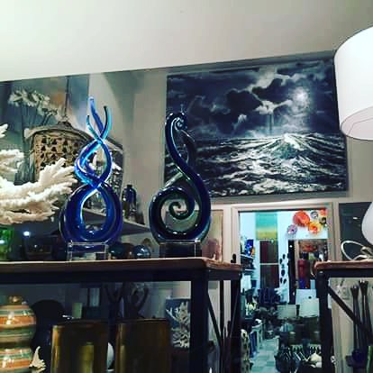 "The Tempest" painting and window display. Currently available at the Shannon Colburn Designer Showroom.    
