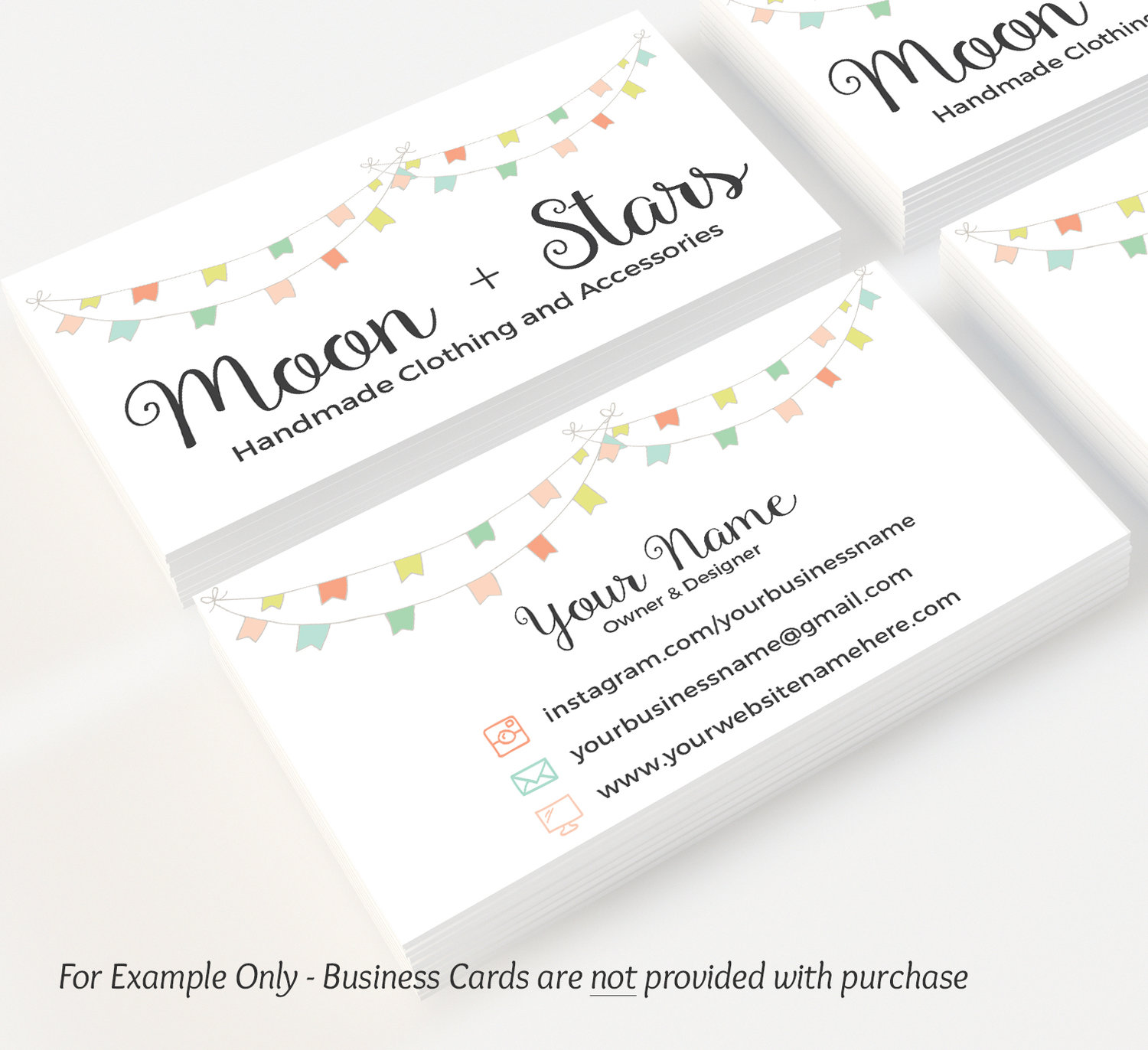 Bunting Business Card Design Customized With Your Business Information Ramble Road Studios