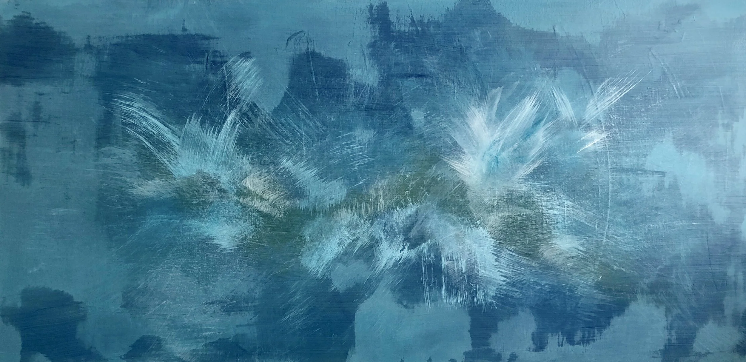 Blue Burst   24 X 48  Acrylic