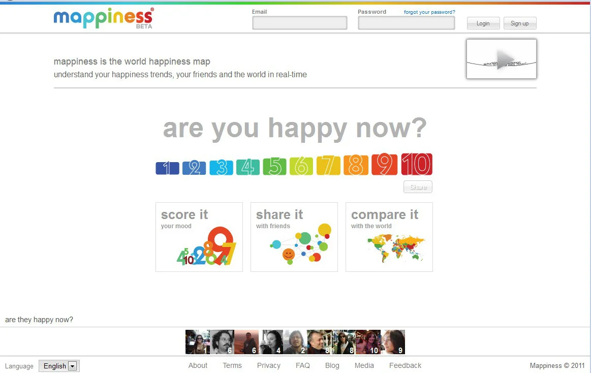 Figure 2: Screenshot of the mappiness app
