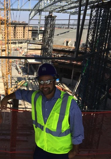Kunal Merchant touring construction of the Golden 1 Center and the Downtown Commons in 2015 during his time as a Sacramento Kings executive. The $1.5 billion dollar project includes a LEED Platinum NBA arena, hotel, and retail and entertainment district that has been the primary catalyst behind the new economic and cultural renaissance unfolding in Sacramento’s long-struggling downtown core.