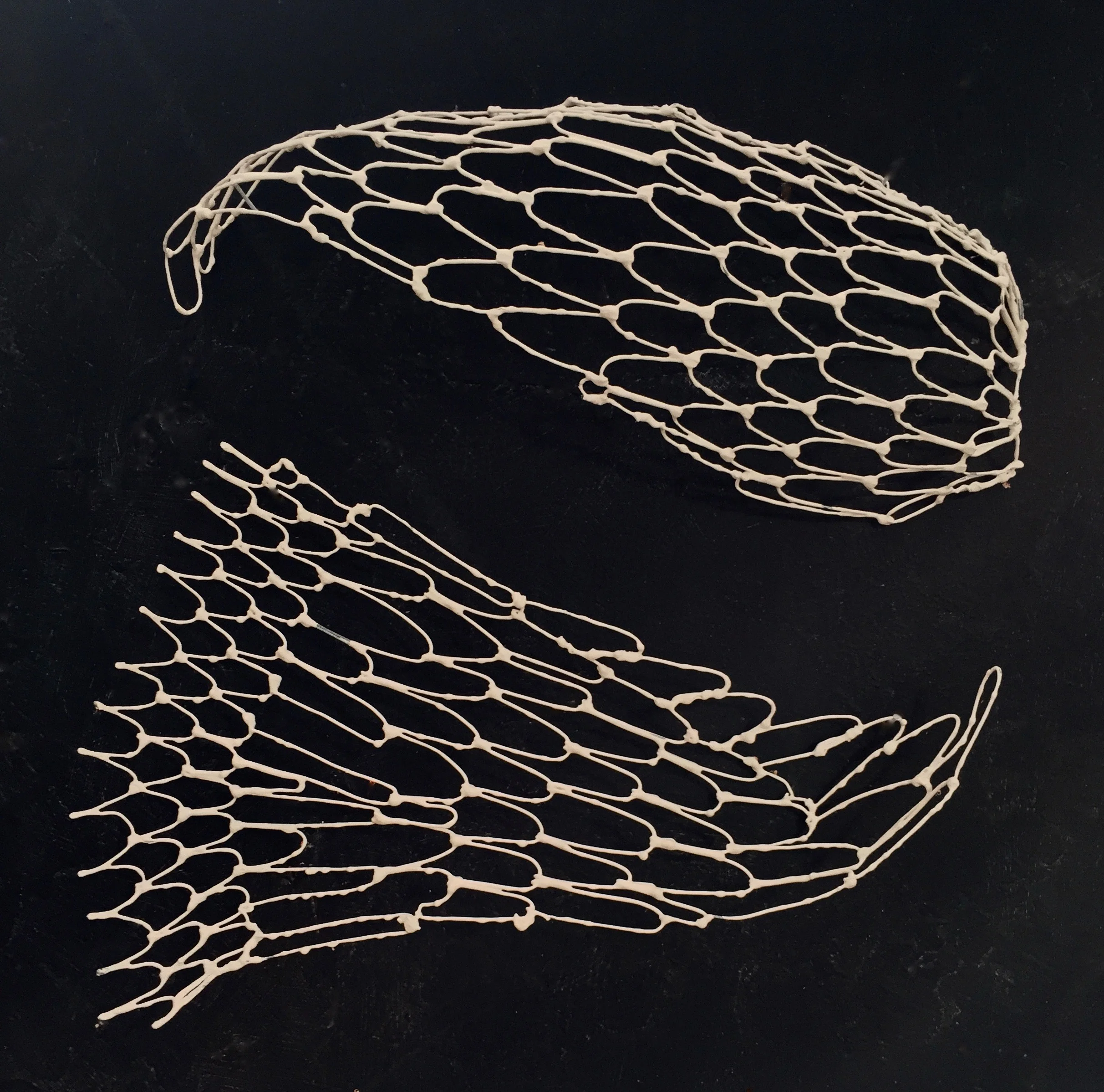 Chrysalises, 2018, Wire with ceramic coating, 8 x 17 x4 inches