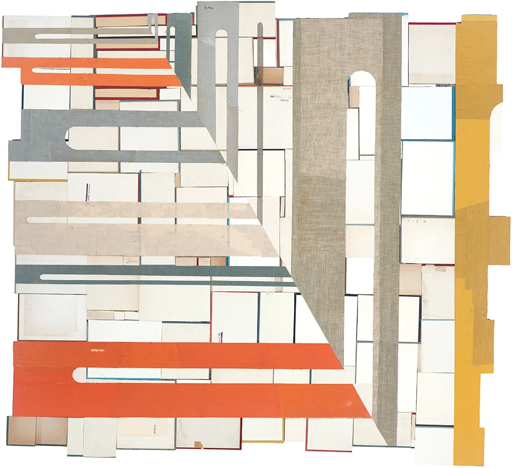 Arch, 2015, book covers on book boards, 40 x 42 x 1 inches
