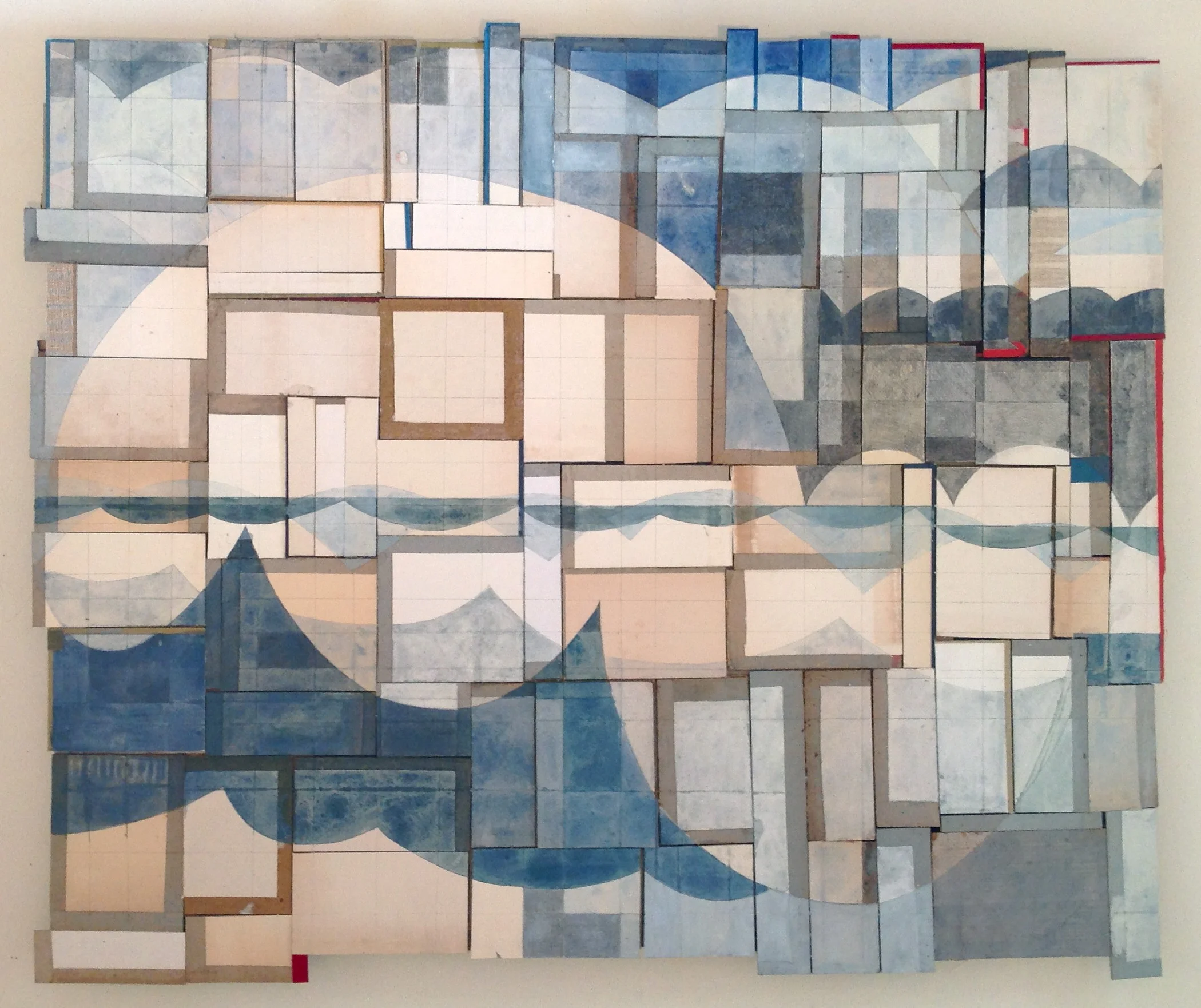 Swim, 2015, graphite & gouache on book boards, 36 x 41 inches