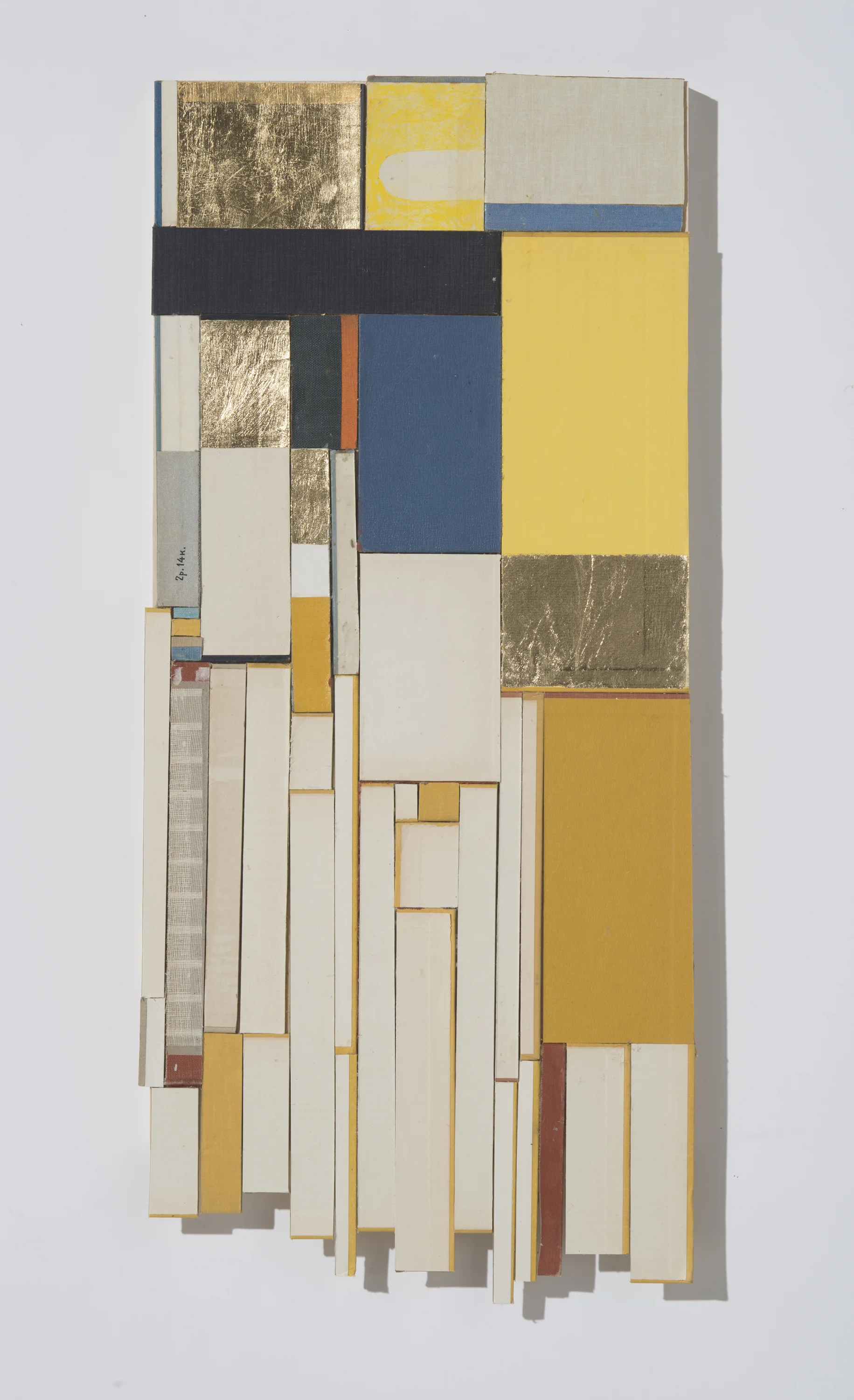 Glint 3, 2018, gold leaf, book covers & book boards, 27 x 12.5 x 1 inches