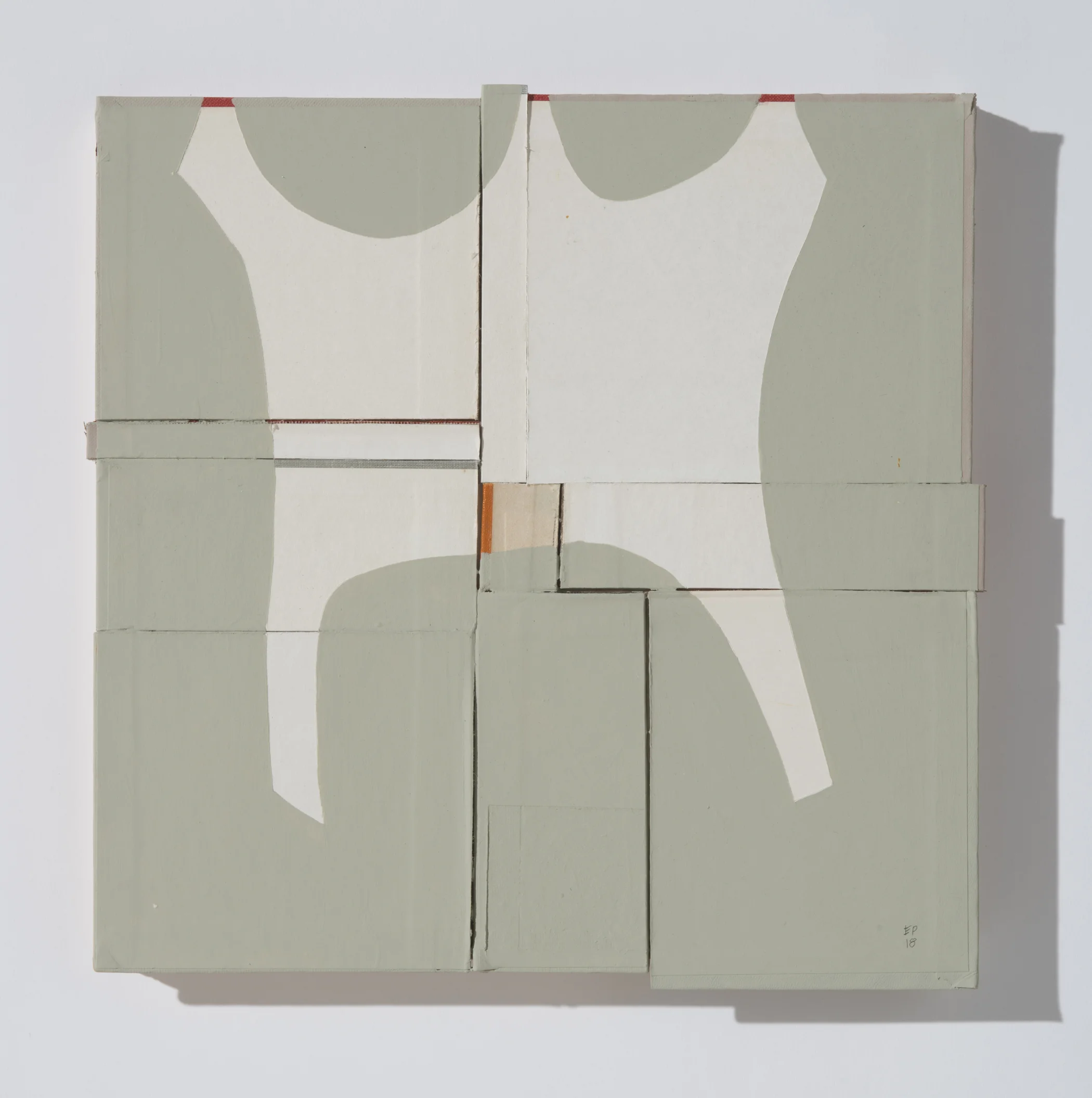 Line Dry 3, 2018, acrylic on book boards, 12.5 x 12.5 x 1 inches