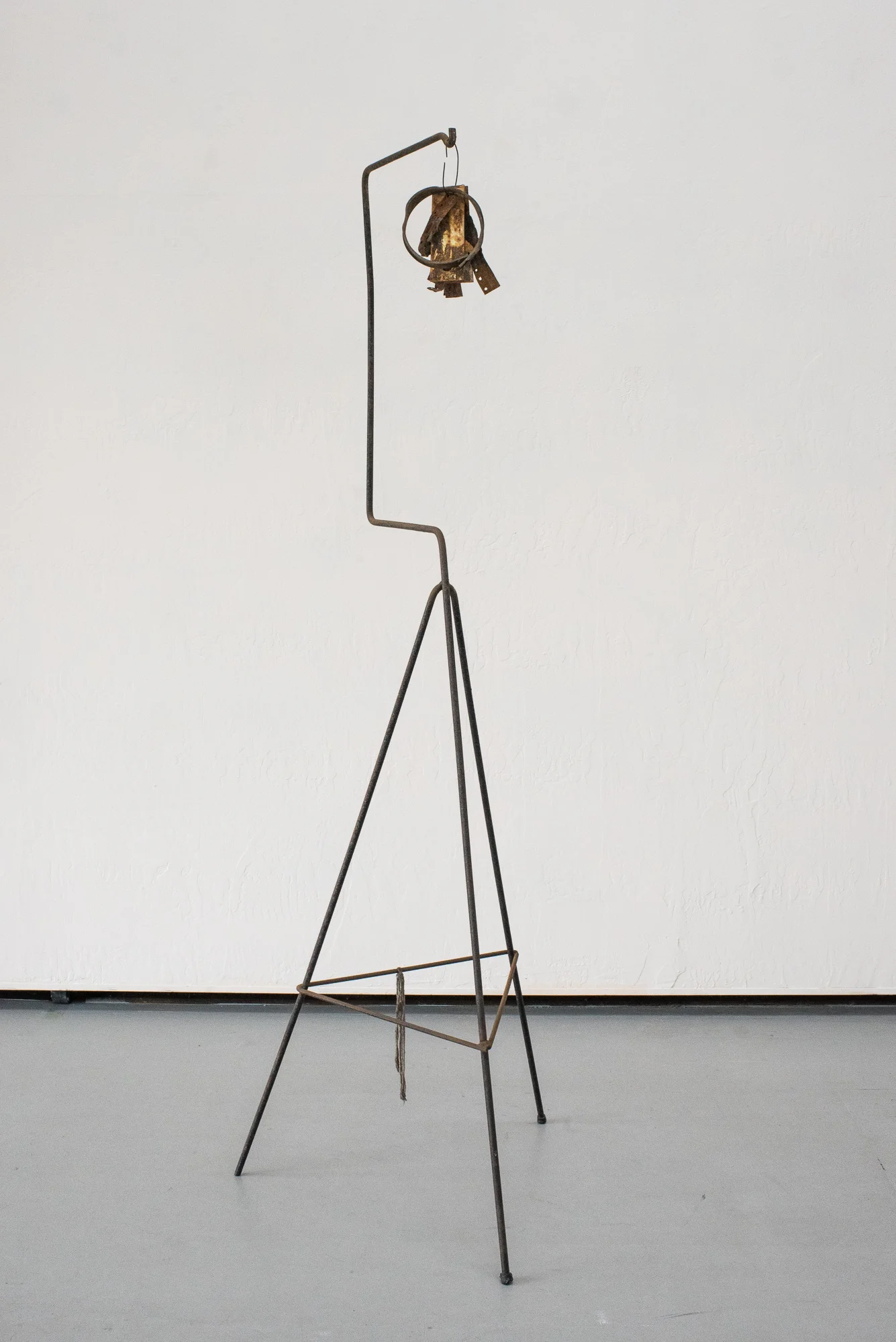 Cocoon, 2018, steel found objects, 60 x 24 x 24 inches