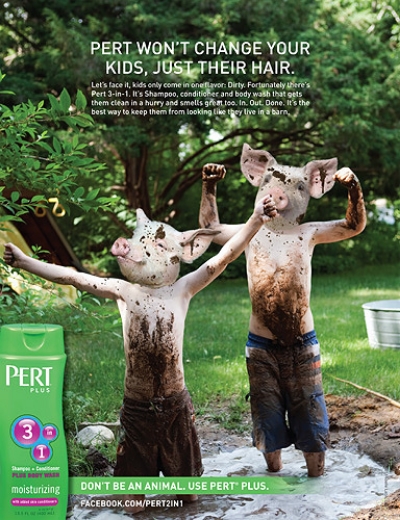  Pert Plus Animals Print Ad - Piglets
