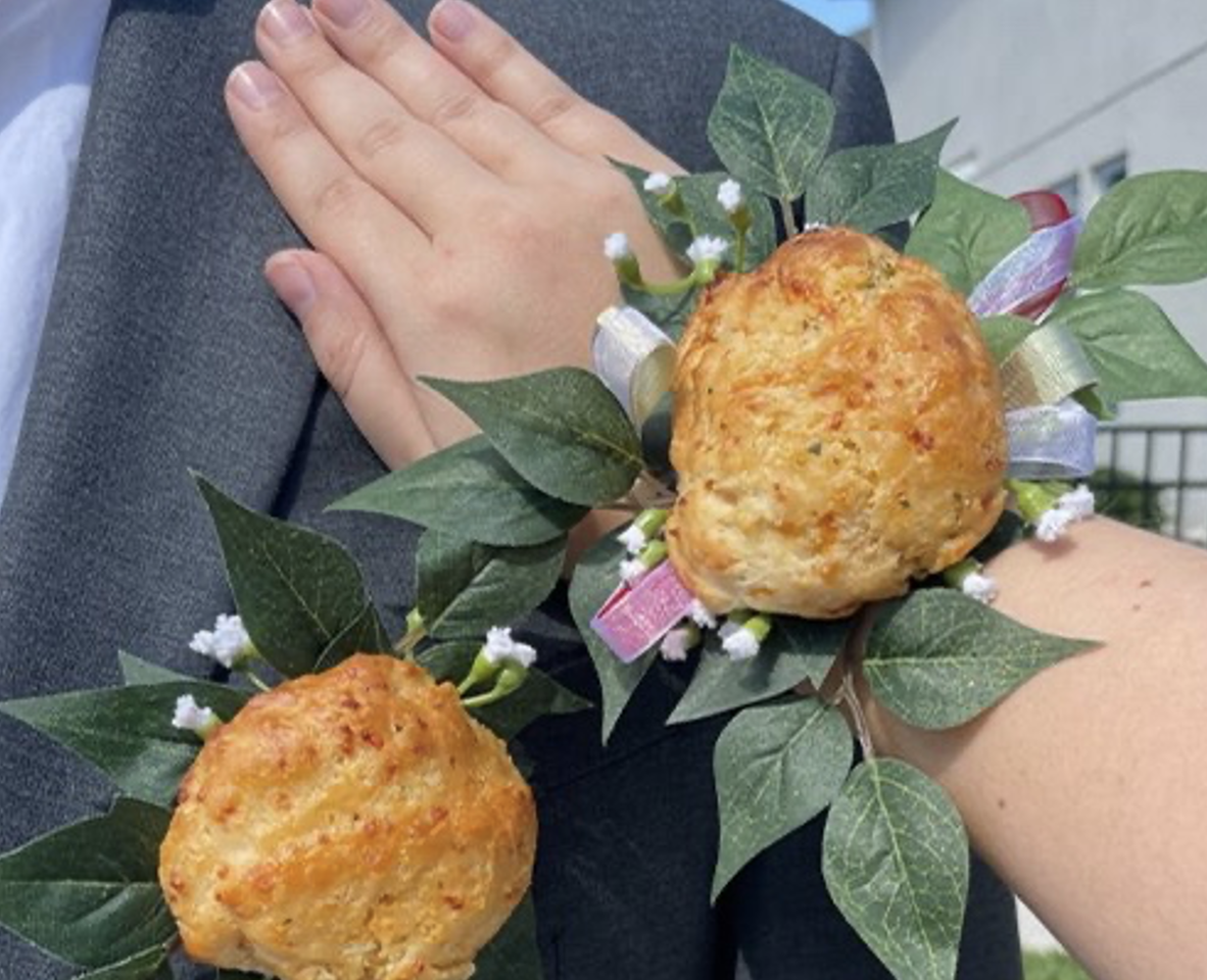 Cheddar Bay Biscuit Corsage