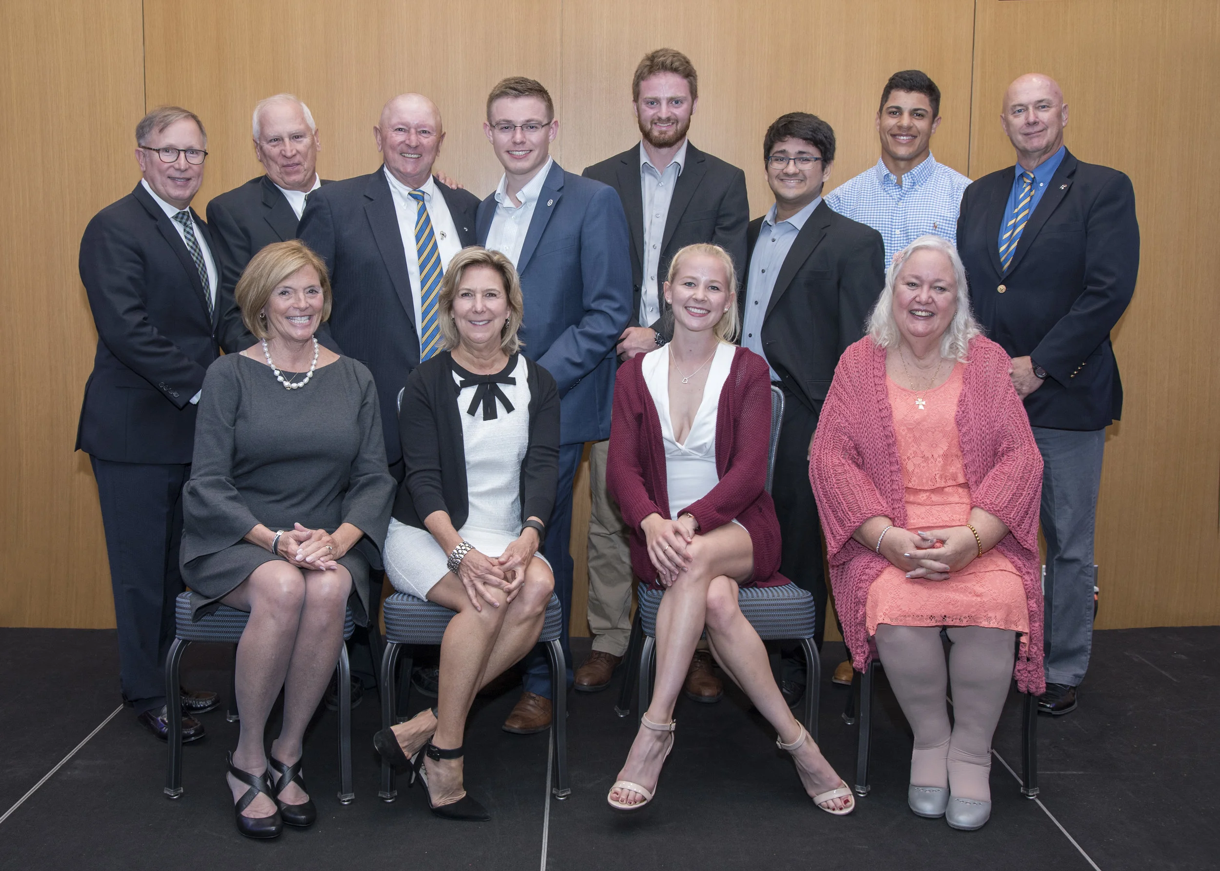 Pictured L to R: David Santoli, Mike Santoli, Dennis Santoli , Will Stark, Chris Shorter, Sanay Mohile, Nathan Glasser and Terry Chapin. Sitting below Chris, we were honored to have our chapter sweetheart, Mary Katherine Barna in attendance.