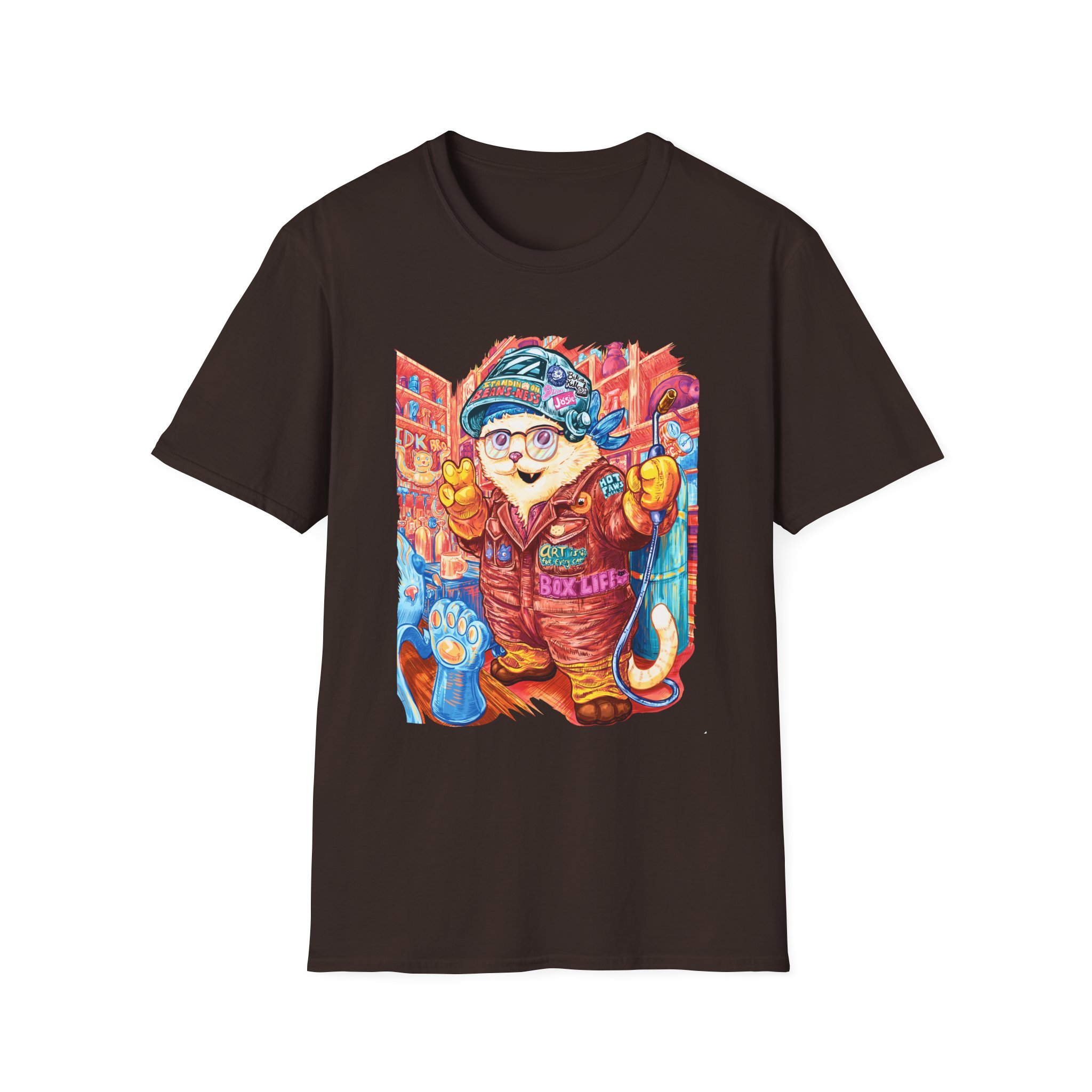 Welder Cat T-Shirt | Unisex Softstyle Tee