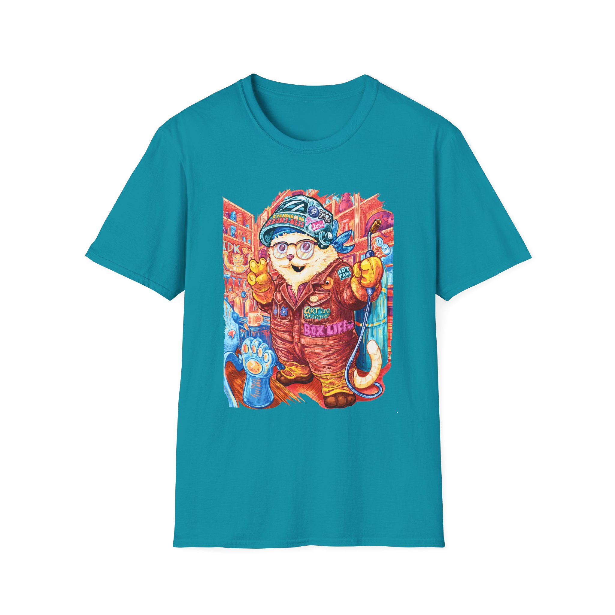 Welder Cat T-Shirt | Unisex Softstyle Tee