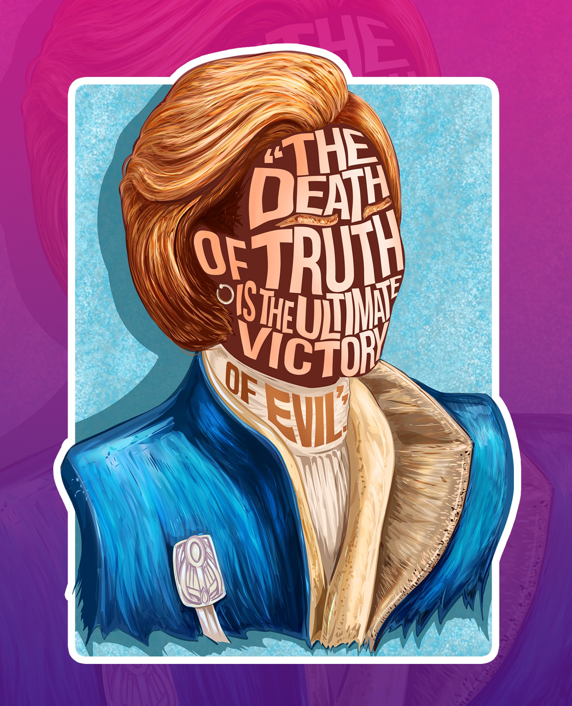 The death of Truth 4.5 x 6" sticker