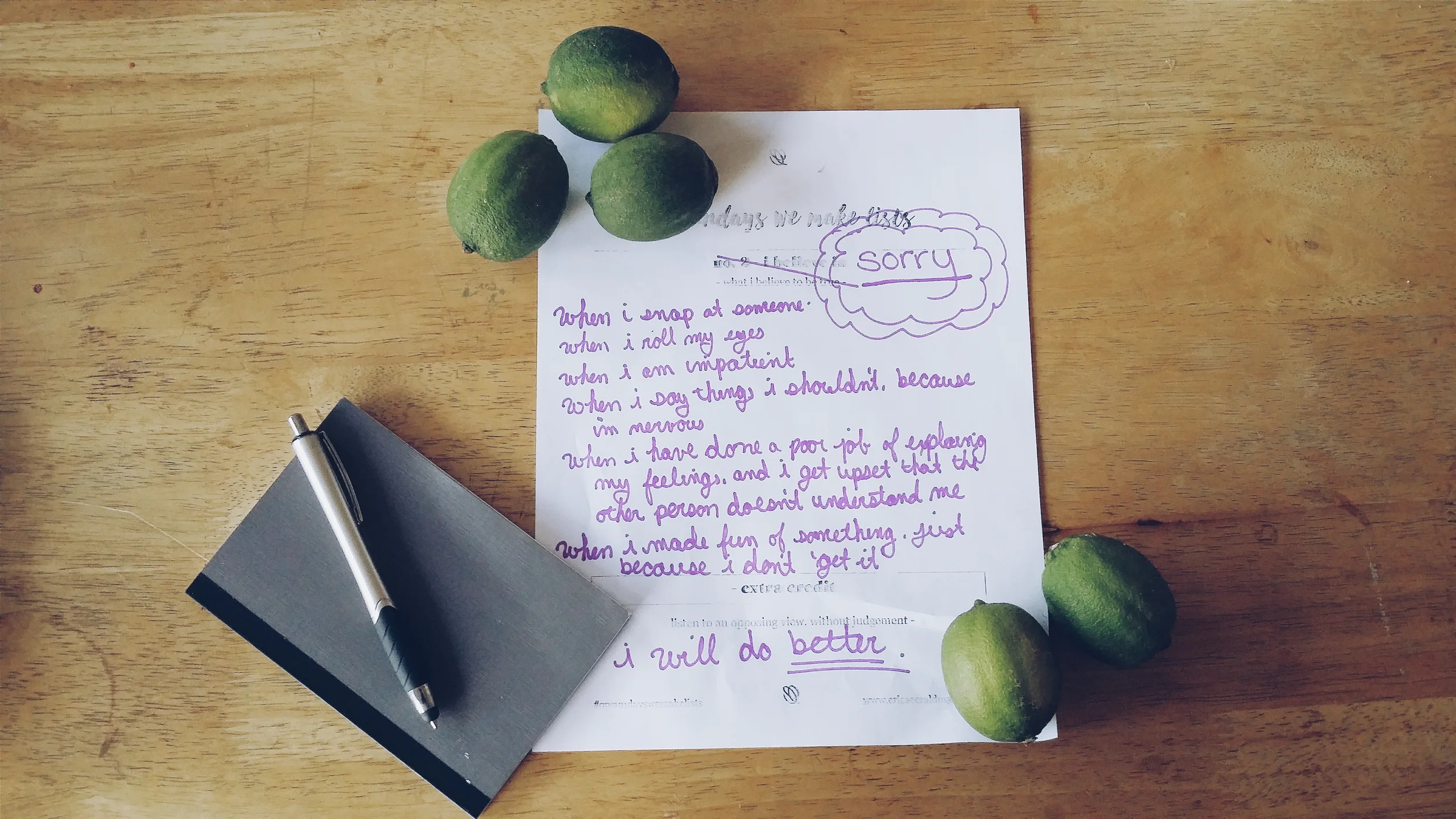 on sundays we make lists no. 4 - regrettable sins