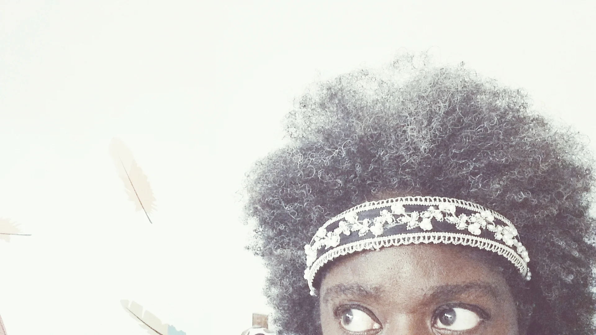 looking mysterious in the Celine headband