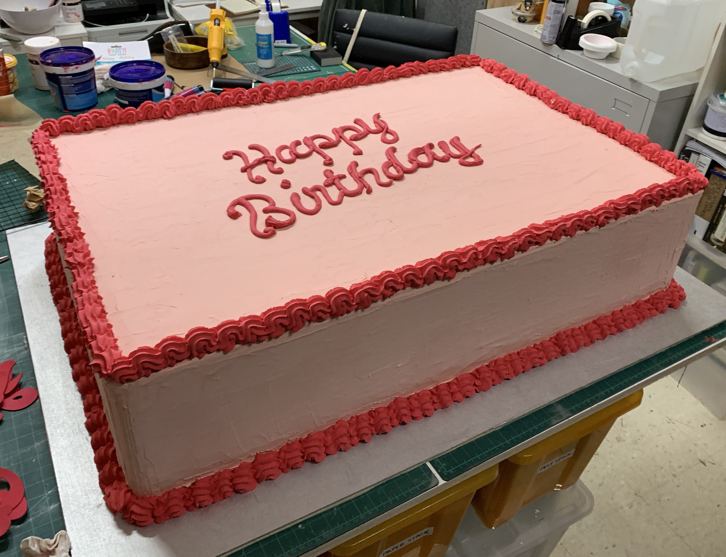 Custom novelty-size fake cake