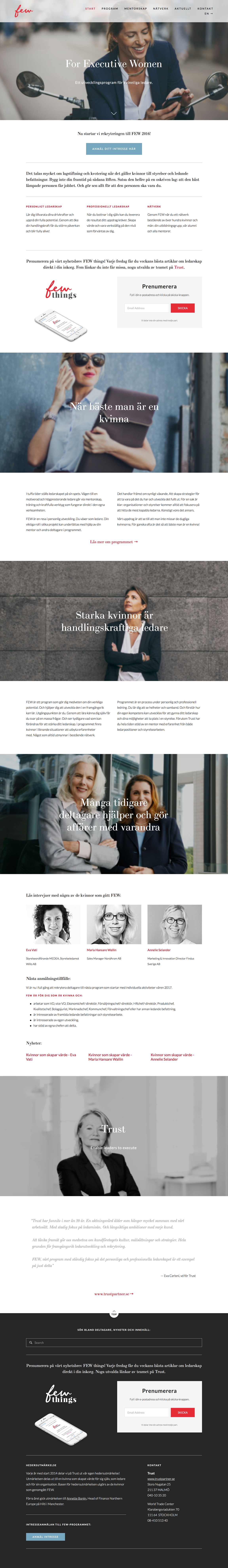 Web design of forexecutivewomen.se