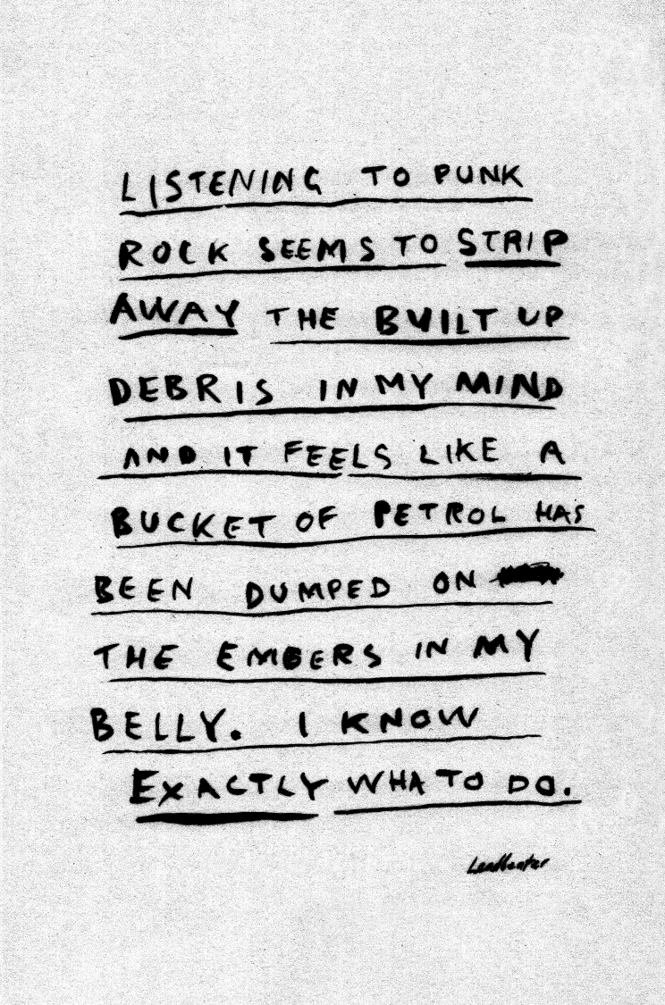 Listening to punk rock