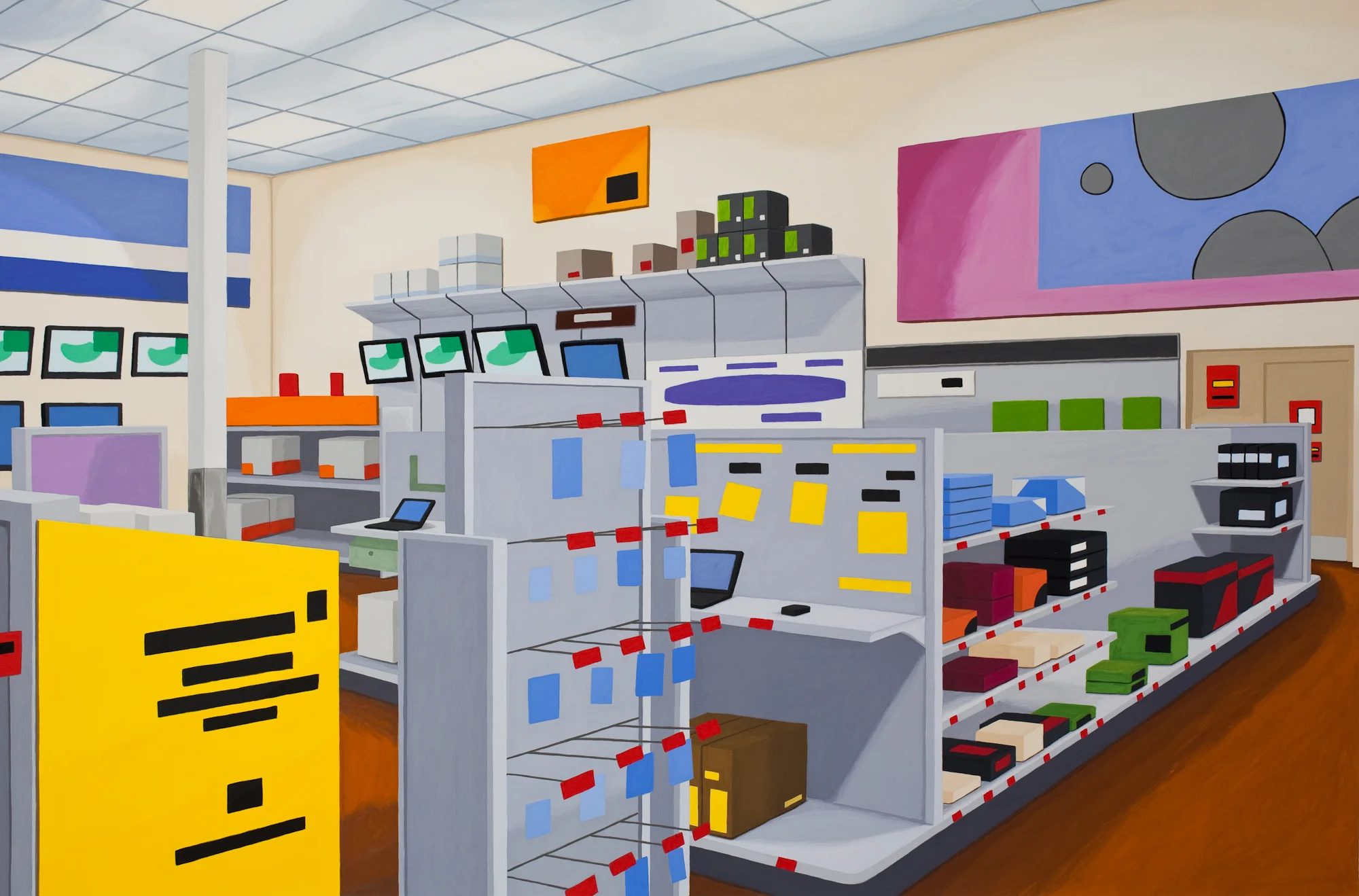 Attention all Shoppers #5, 2013, Gouache on Paper, 22 X 30 inches