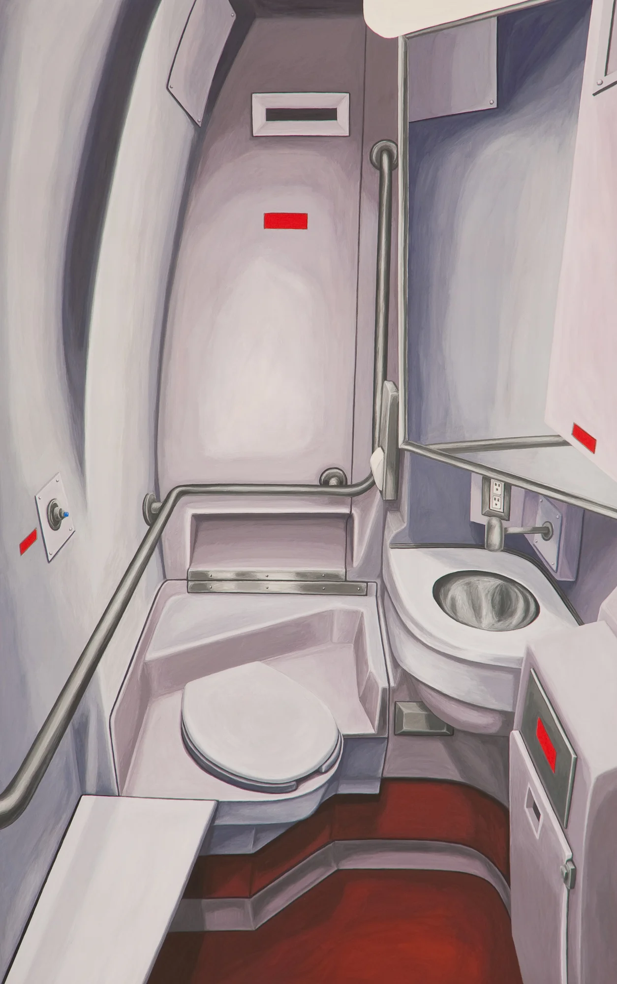 Bathroom #4, 2010, Gouache on Paper, 15 X 22 inches