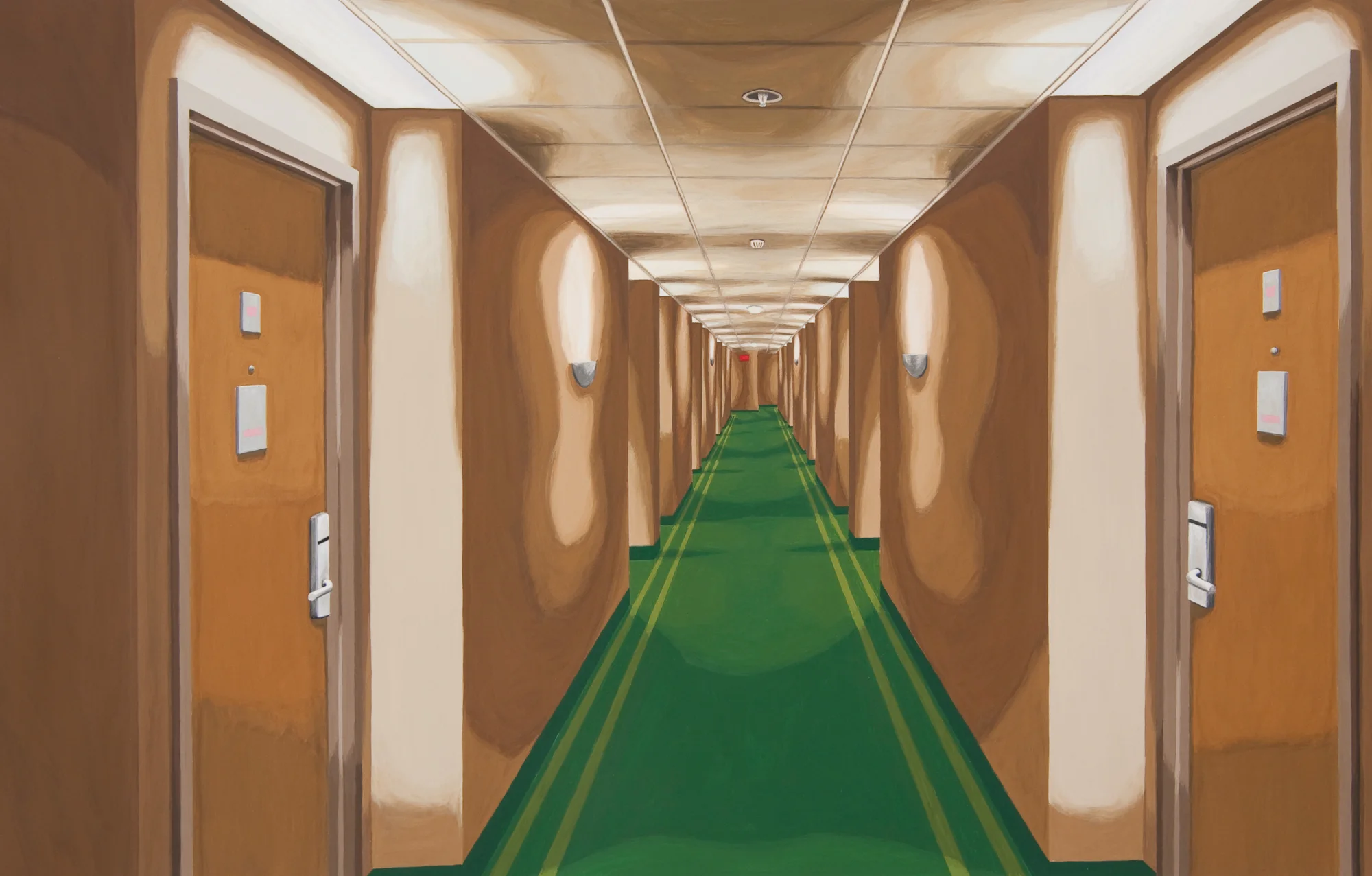 Brown Hall, 2010, Gouache on Paper, 15 X 22 inches