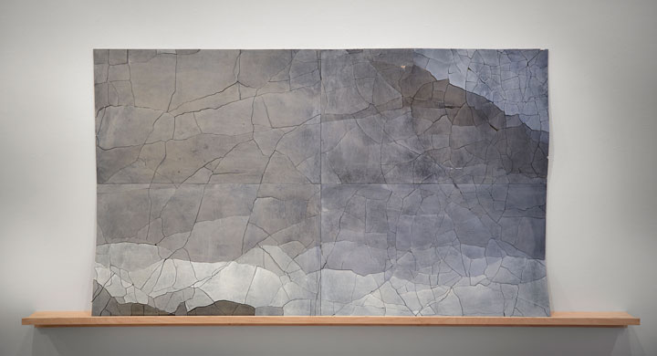 Central Park, double cut @ 4 , silver over black, 34.5 x 59 inches