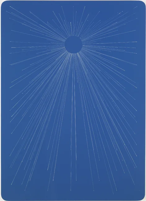 Blue Starburst Playing Card