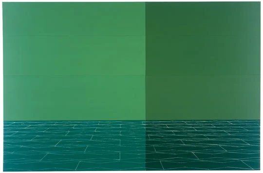 Decorator's Green Floor, lights on and off