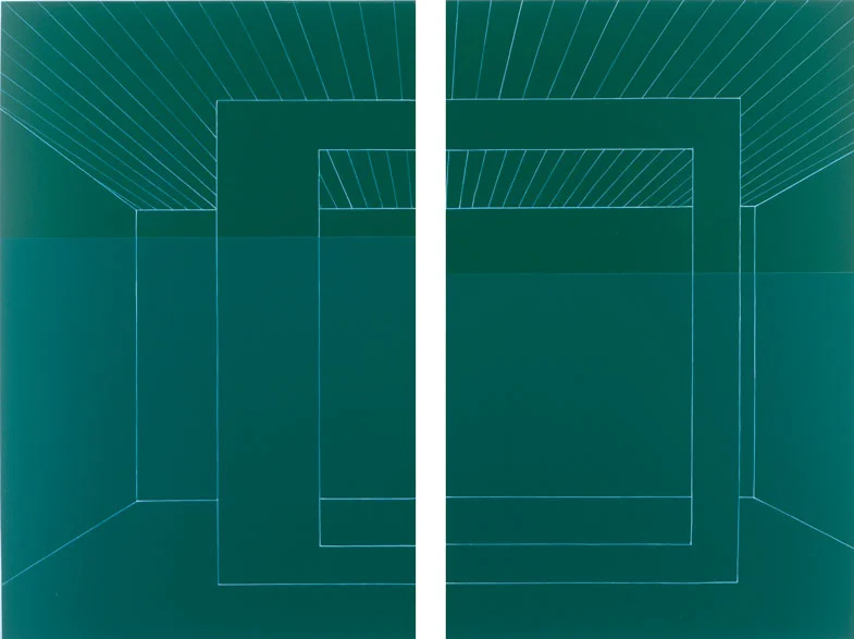 Modern Dance Stage, Egg Wall, Green/Blue Green