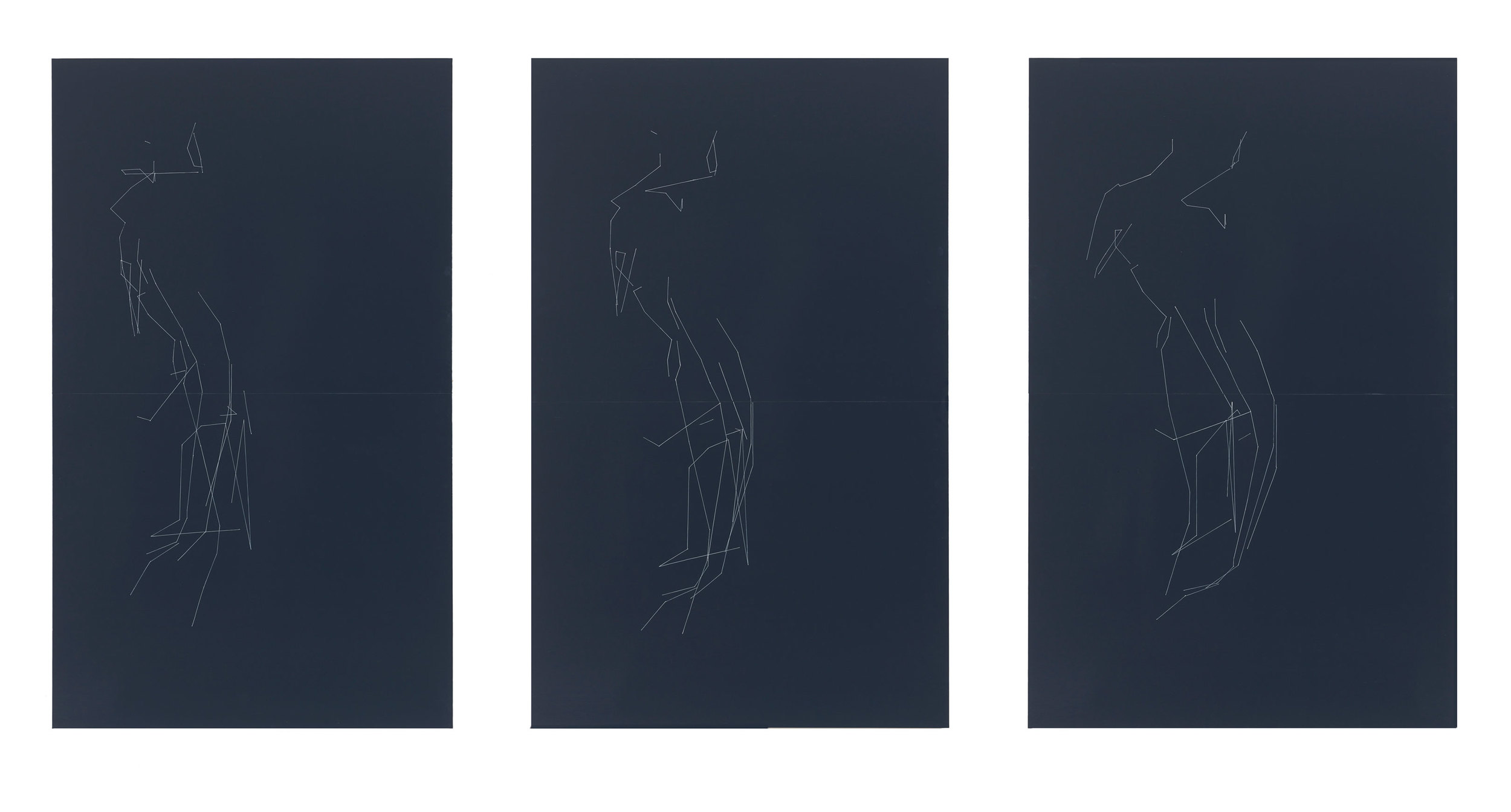 womantorse daz3d2 Draw-On-1.lrfr(three scenes) , oil and enamel on panels, 72 x 46, 72 x 45, 72 x 43 inches